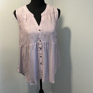 Sleeveless Button Front